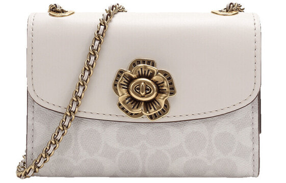 Сумка COACH Parker 18 Blossom Link Shoulder Pink White