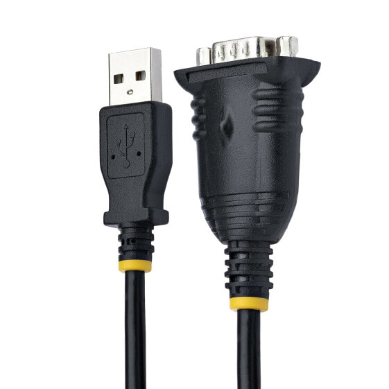 Кабель USB-комплект для преобразования Serial - Startech.com DB9 Male RS232 to USB Converter Prolific IC - USB to Serial Adapter for PLC/Printer/Scanner/Switch - USB to COM Port Adapter - Windows/Mac - DB-9 - USB Type-A - 0.91 м - черный