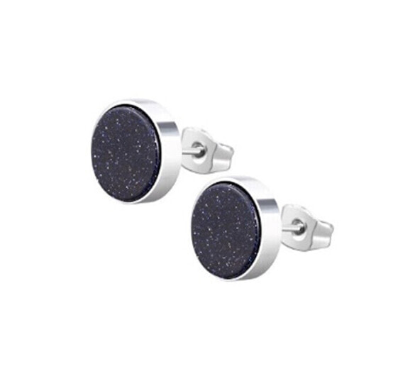 Fashion steel earrings with black crystals VABXYE005