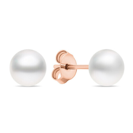 Charming bronze stud earrings with real pearls EA585/6/7/8R