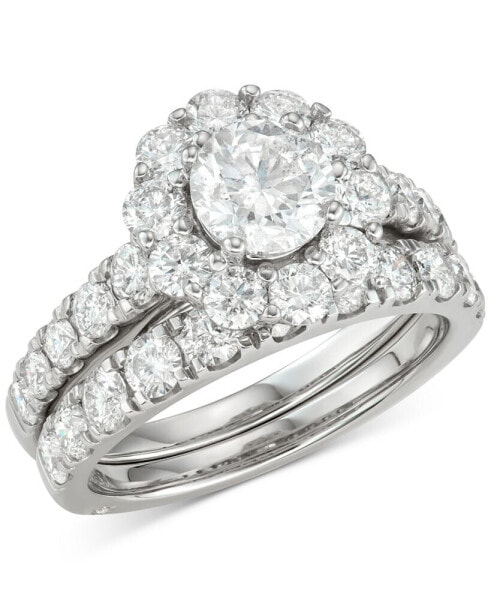 Кольцо Macy's Diamond Round Halo Bridal Set