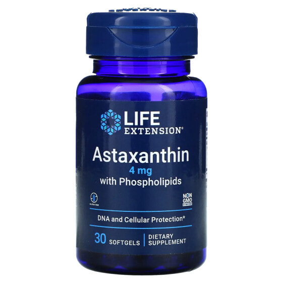 Антиоксидант Life Extension Астаксантин с фосфолипидами, 4 мг, 30 капсул