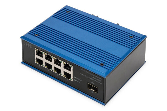 DIGITUS 8 Port Gigabit Ethernet Network Switch, Industrial, Unmanaged, 1 SFP Uplink