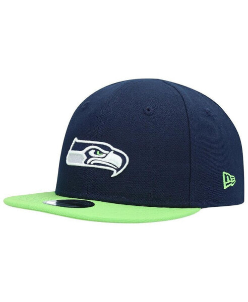 Шапка регулируемая для малышей New Era Seattle Seahawks College Navy, Neon Green 9Fifty