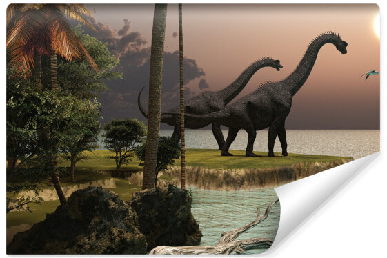 Fototapete DINOSAURIER Landschaft 3D