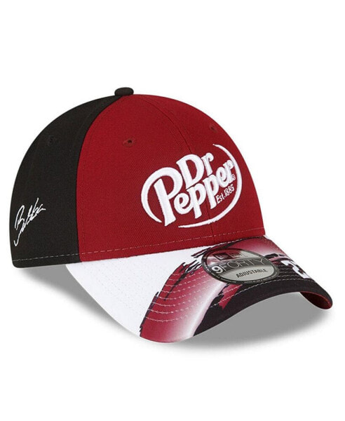 Men's Maroon, Black Bubba Wallace 9FORTY Dr. Pepper Visor Streak Snapback Adjustable Hat