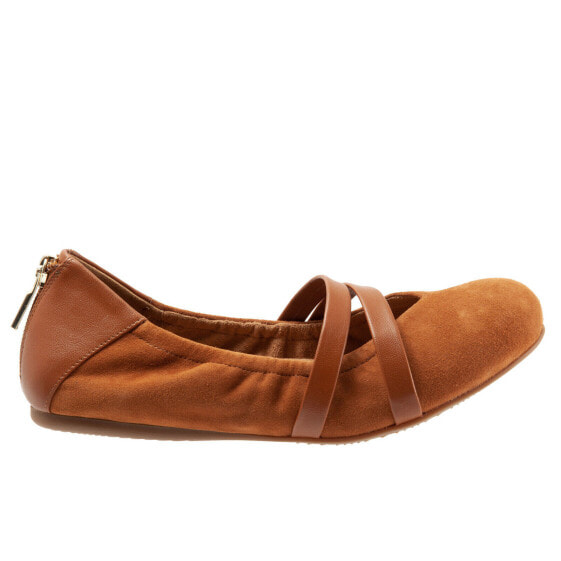 Softwalk Sierra S1962-242 Womens Brown Leather Slip On Mary Jane Flats Shoes