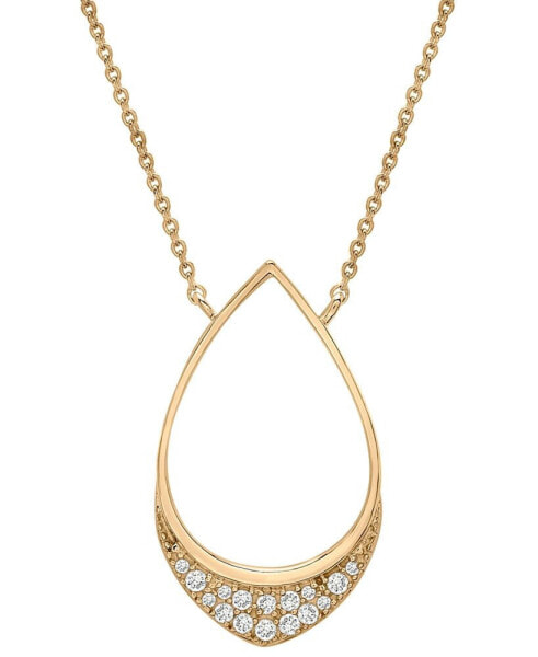 Wrapped diamond Teardrop Pendant Necklace (1/10 ct. t.w.) in 14k Gold, 17" + 2" extender, Created for Macy's