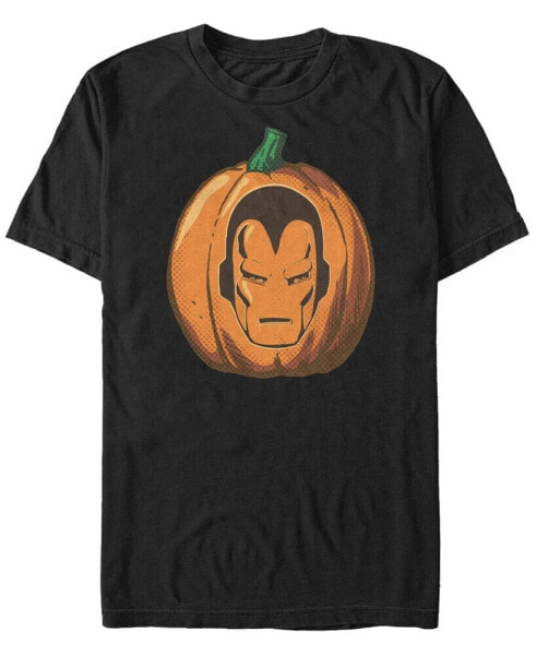 Marvel Men's Iron Man Mask Carved Pumpkin Short Sleeve T-Shirt
