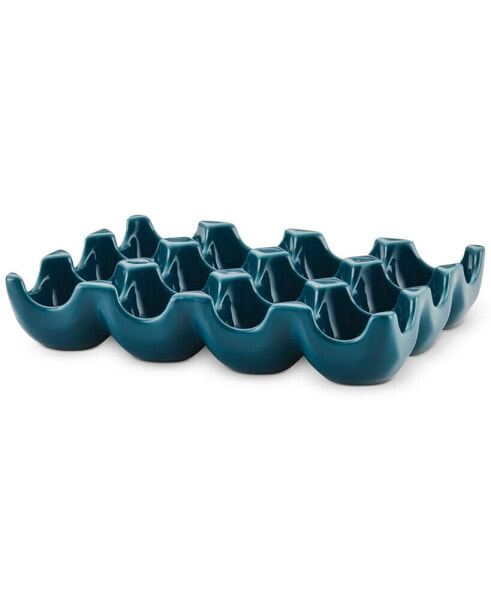 Solid Glaze Ceramics Egg Tray, 12-Cup