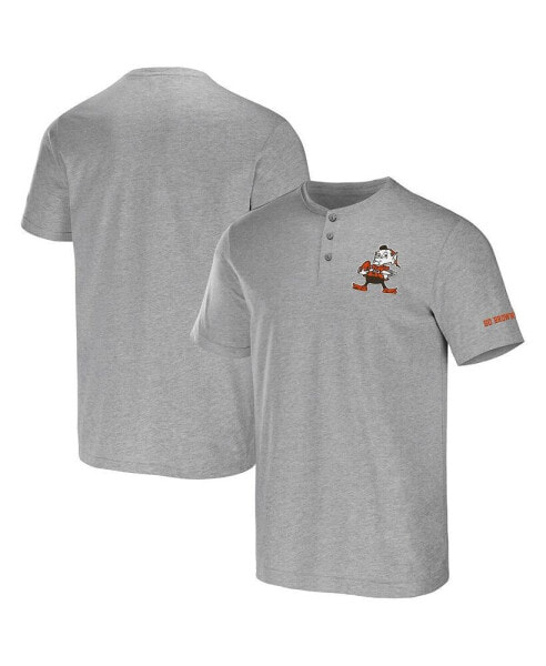 Men's NFL x Darius Rucker Collection by Heather Gray Cleveland Browns Henley T-shirt