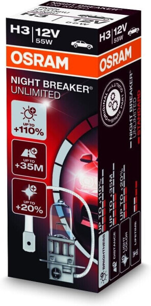 Osram 64151 H3 Halogen Headlight Bulb 12 V, Night Breaker Unlimited