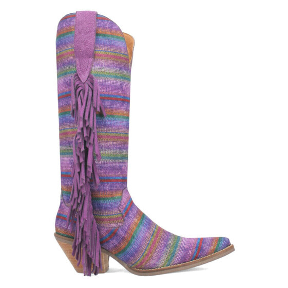 Dingo Hot Tamale Southwest Snip Toe Cowboy Womens Multi, Purple Casual Boots DI