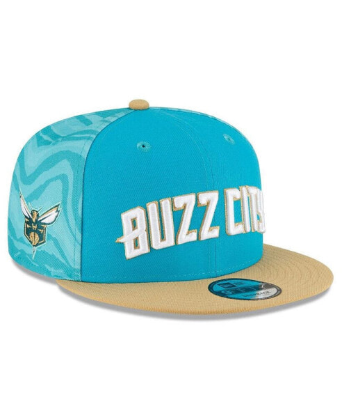 Men's Turquoise, Gold Charlotte Hornets 2023/24 City Edition 9FIFTY Snapback Adjustable Hat