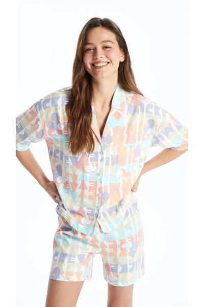 Пижама LC WAIKIKI с шортами и декоративным воротником для молодых