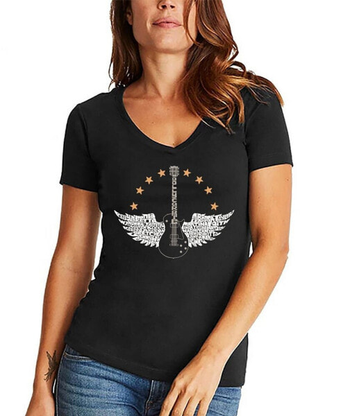 Women's Word Art Country Female Singers V-Neck T-Shirt