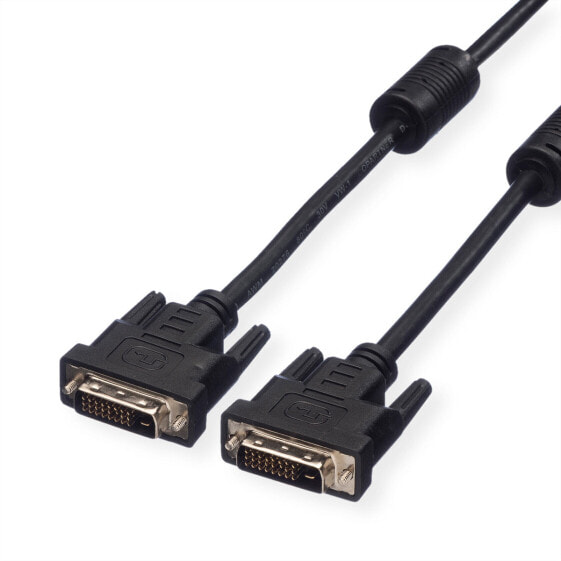 VALUE Monitor DVI Cable - DVI (24+1) - Dual Link - M/M 2 m - 2 m - DVI-D - DVI-D - Black - 1 pc(s) - Male/Male