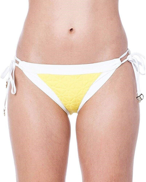 Trina Turk 171336 Womens Hipster Bikini Swimsuit Bottom Yellow/White Size 4