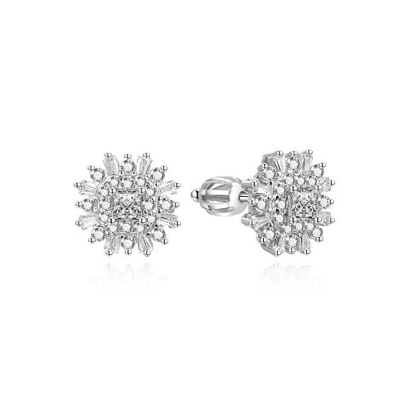 Sparkling silver earrings AGUP3549S