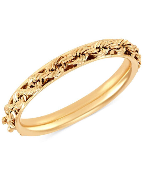 Polished Single Rope Link Stack Band in 10k Gold