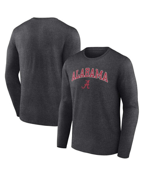 Men's Heather Charcoal Alabama Crimson Tide Campus Long Sleeve T-shirt