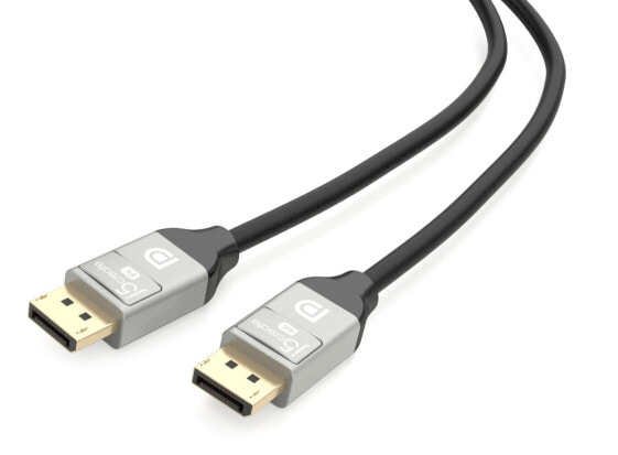 j5create JDC43 8K DisplayPort™ Cable, Black and Grey, 2 m, 2 m, DisplayPort, DisplayPort, Male, Male, 7680 x 4320 pixels