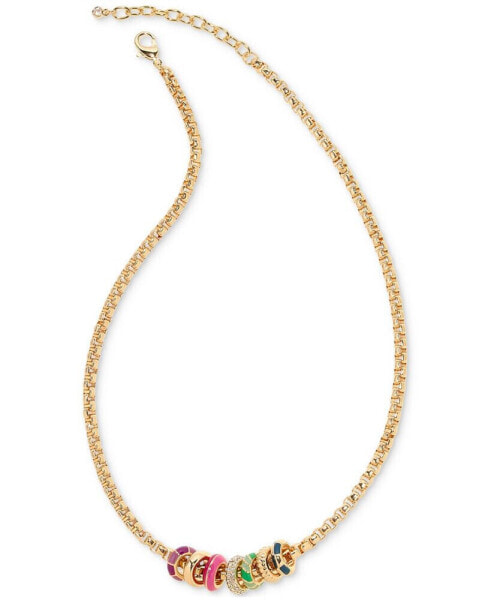 Gold-Tone Crystal & Color Bead Strand Necklace, 18" + 2" extender, Created for Macy's