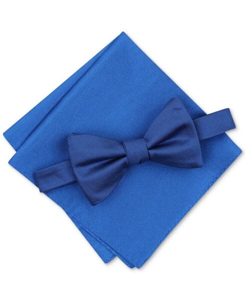 Men's Solid Texture Pocket Square and Bowtie, Created for Macy's