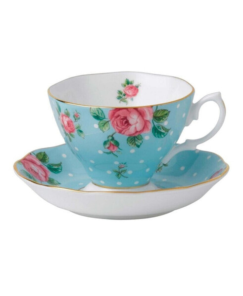 Чашка и блюдце Royal Albert Polka Blue для повседневного использования