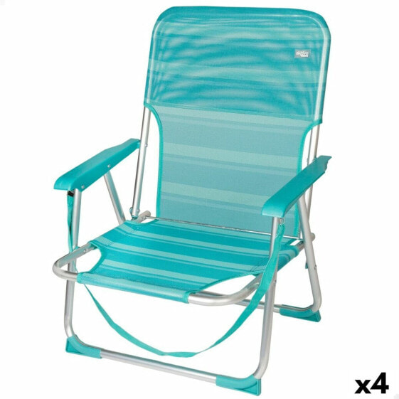 Садовый стул AKTIVE Пляжный бирюзовый 44 x 72 x 35 см Алюминиевый Складной (4 штуки)