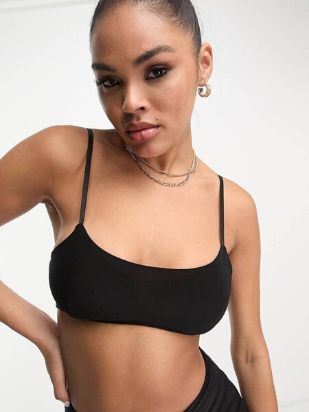 Fashionkilla sculpted slinky bralette in black