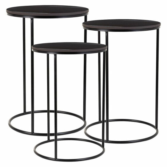 Set of 2 tables Alexandra House Living Black Iron MDF Wood 39 x 57 x 39 cm