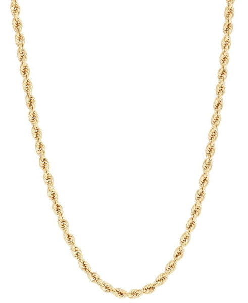 Glitter Rope Link 26" Chain Necklace (3mm) in 14k Gold