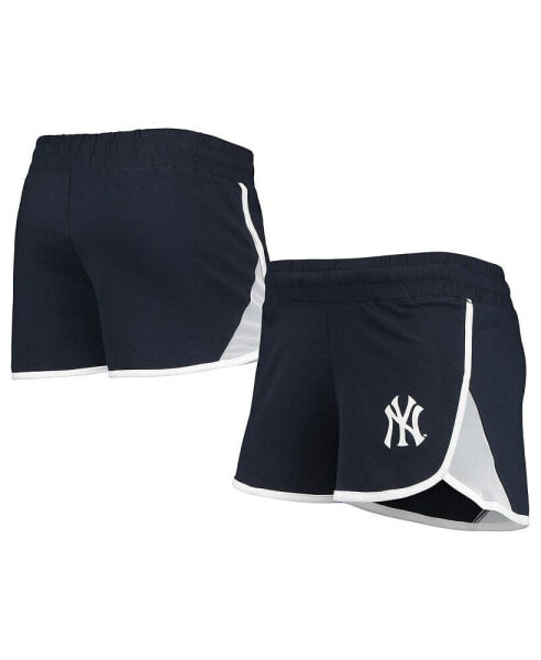 Women's Navy New York Yankees Stretch French Terry Shorts
