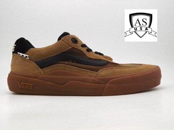 New Vans Wayvee Pop Cush Waffle Cup Skate Shoes Men's Size 7 Tobacco Brown Black