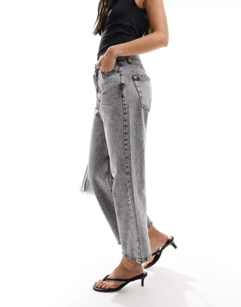 River Island straight crop jean in dark grey