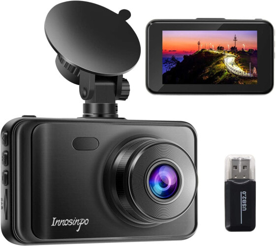 Dashcam 1080P FHD Car Camera with 32GB Micro SD Card 3.0 Inch LCD Dash Cam with Super Night Vision, 170° Wide Angle, G-Sensor, Loop Recording, Motion Detection, Parking Monitoring, WDR