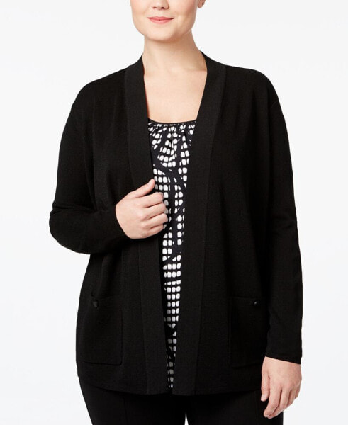 Plus Size Open-Front Cardigan