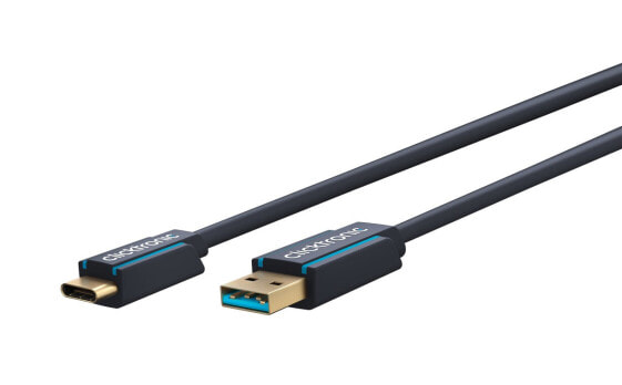 ClickTronic 45124 - 1 m - USB C - USB A - USB 3.2 Gen 1 (3.1 Gen 1) - Black