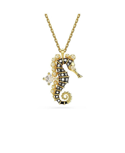 Crystal Swarovski Imitation Pearls, Seahorse, Blue, Gold-Tone Idyllia Pendant Necklace