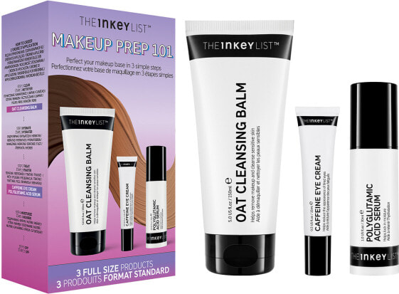 The INKEY List Makeup Prep 101 Kit Набор: Бальзам для снятия макияжа 150 мл + Сыворотка для лица 30 мл + Крем для век 15 мл