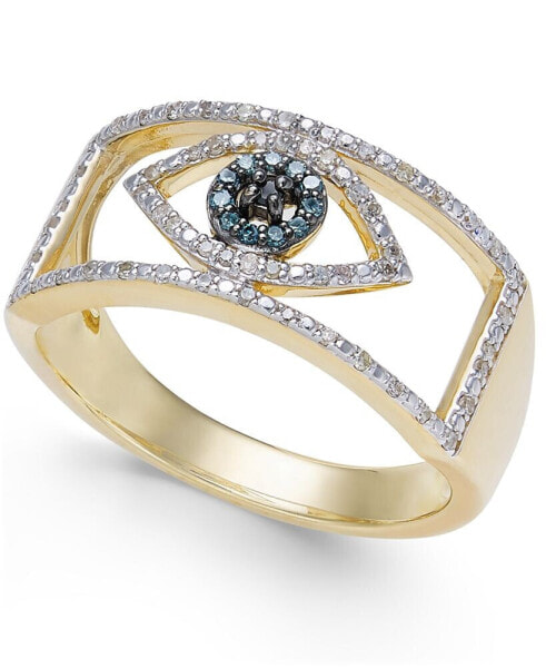 Diamond Evil Eye Ring (1/6 ct. t.w.) in 10k Gold or 10k White Gold Created for Macy's