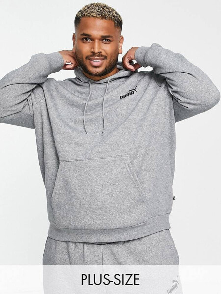 Puma PLUS Essentials small logo hoodie in grey