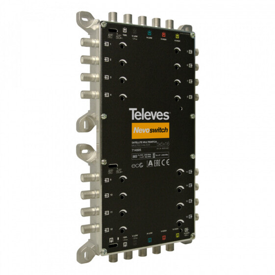Televes 714505 - 5 inputs - 16 outputs - 950 - 2400 MHz - 47 - 862 MHz - 3 dB - 4 dB