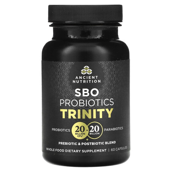 Dr. Axe / Ancient Nutrition, SBO Probiotics Trinity, 60 капсул