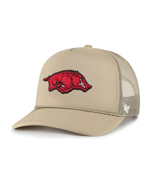 Men's Khaki Arkansas Razorbacks Foam Front Mesh Trucker Snapback Hat