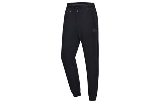 Li-Ning Wade Series Sports Pants with Elastic Waistband and Drawstring, Black, Article AKLQ147-1