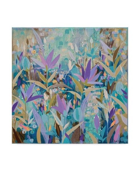 Sue Davis Purple Garden Abstract Modern Canvas Art - 27" x 33"