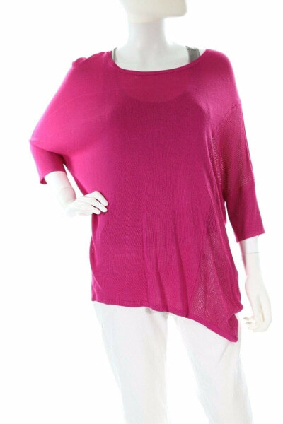 In Cashmere Fuchsia Womens Light 3/4 Sleeve Pullover Sweater Size Small
