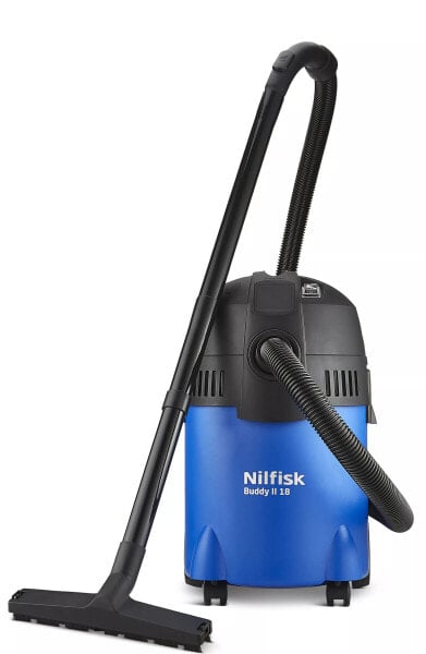Пылесос бытовой Nilfisk Buddy II 18 premium - сухая и влажная уборка - черно-синий - 18 л - 20 кПа - 200 мбар - 4 м